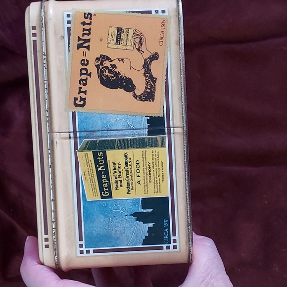 Post Grape-Nuts Tin Container over 8 inches x over 6 inches Multicolor - Picture 6 of 11